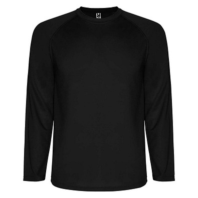 Montecarlo Langarm-Sport-Shirt für Kinder, schwarz, 4