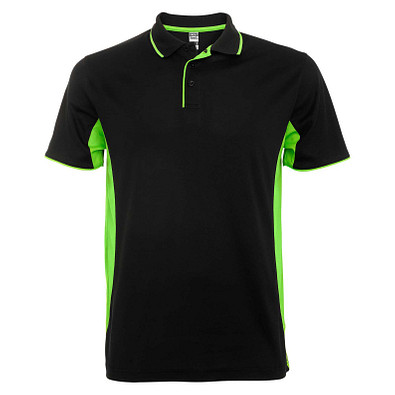 Montmelo Sport Poloshirt Unisex, schwarz / limone, 3XL
