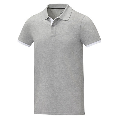 Morgan Polo für Herren, zweifarbig, heather grau, 3XL