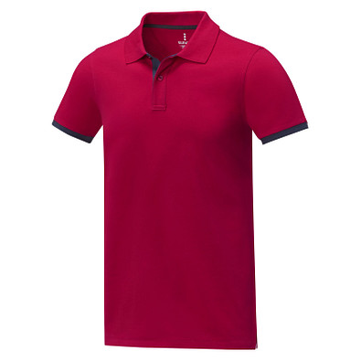 Morgan Polo für Herren, zweifarbig, rot, XS