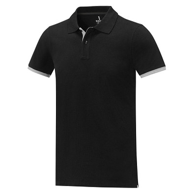 Morgan Polo für Herren, zweifarbig, schwarz, XS