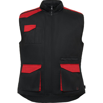 Multipocket Arbeitsweste Armada in Farbkombination, XXL, schwarz/rot