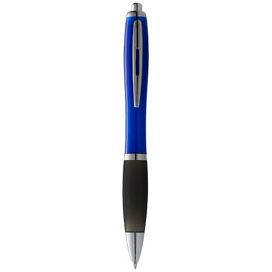 Nash Kugelschreiber farbig mit schwarzem Griff, schwarze Mine, blau