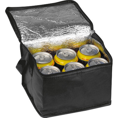 Non-Woven Kühltasche für 6 Dosen, schwarz