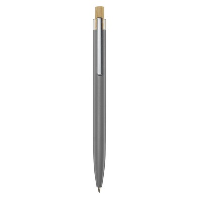 Nooshin Kugelschreiber aus recyceltem Aluminium, schwarze Mine, grau