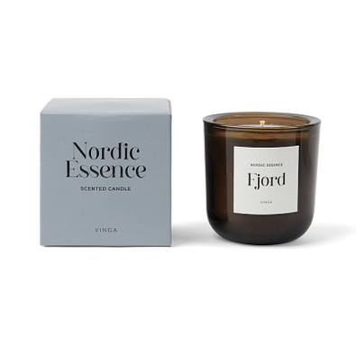 Nordic Essence Duftkerze groß, blau, dunkelbraun