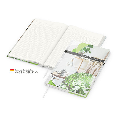 Geiger-Notes Note-Book green+blue Notizbuch A5, Natura Recycling, inkl. Druck