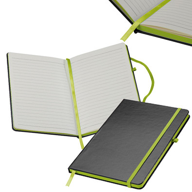 Notizbuch BlackLine, DIN A5, schwarz/apfelgrün