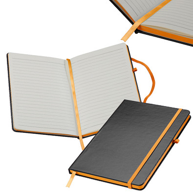 Notizbuch BlackLine, DIN A5, schwarz/orange