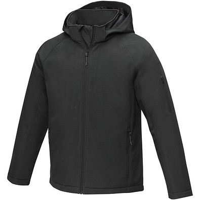 Notus wattierte Softshell Herrenjacke, schwarz, XL