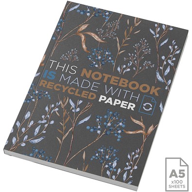 Novella Austen A5 Softcover Notizbuch aus Recyclingmaterial – 100 Blatt, kohle