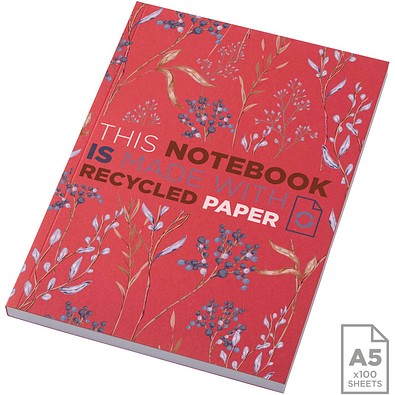 Novella Austen A5 Softcover Notizbuch aus Recyclingmaterial – 100 Blatt, rot