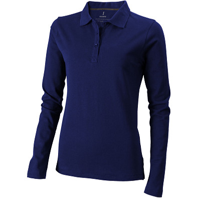 ELEVATE Damen Langarm Poloshirt Oakville, dunkelblau, S