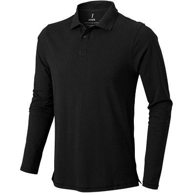 ELEVATE Herren Langarm Poloshirt Oakville, schwarz, S