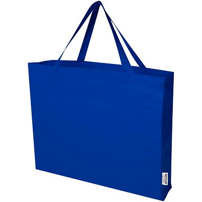 Odessa 220 g/m² Baumwoll Tragetasche aus GRS recycelter Baumwolle, groß, royalblau