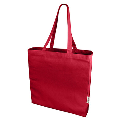 Odessa 220 g/m² recycelte Baumwoll Tragetasche 13L, rot