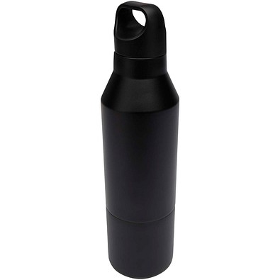 Odessy 600 ml Isolierflasche und 300 ml Becher aus RCS recyceltem Edelstahl, schwarz