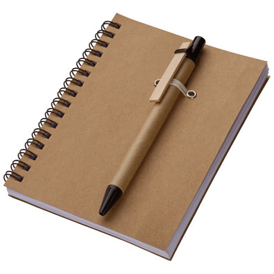 Öko-Schreibblock-Set, DIN A6, liniert, braun