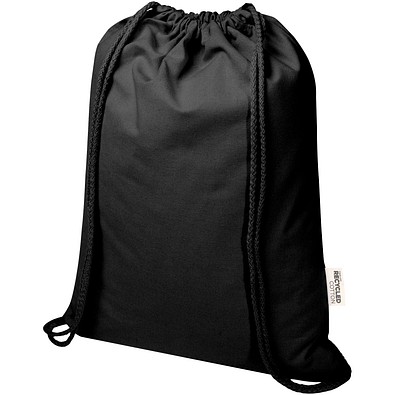 Oregon Blend 140 g/m² GRS-recycelter Turnbeutel 5 L, schwarz