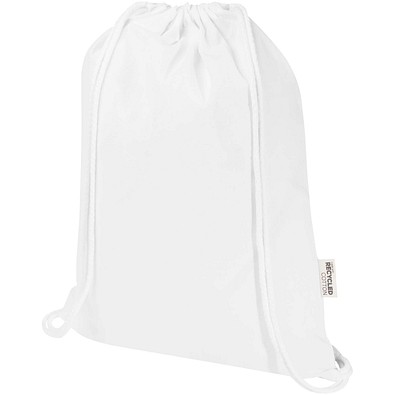 Oregon Blend 140 g/m² GRS-recycelter Turnbeutel 5 L, weiss