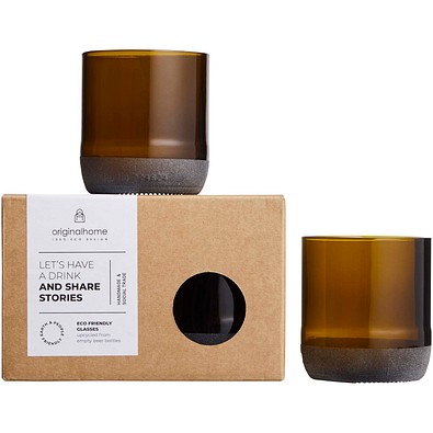 Originalhome 160 ml Trinkglas Set, braun