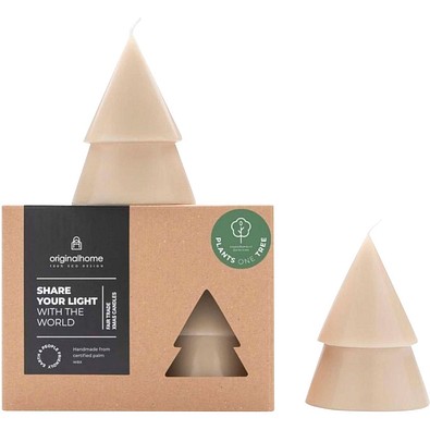Originalhome Weihnachtsbaum Kerze M, 2er Set, beige
