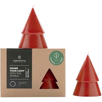 Originalhome Weihnachtsbaum Kerze M, 2er Set, rot