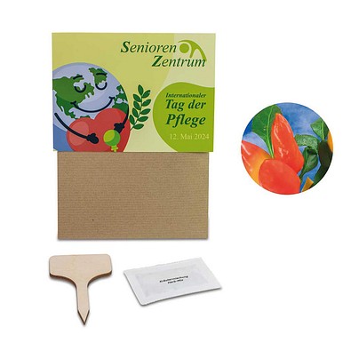 Pflanz-Set, 2er-Set, Gewürzpaprika / Thymian, 1-seit. Druck