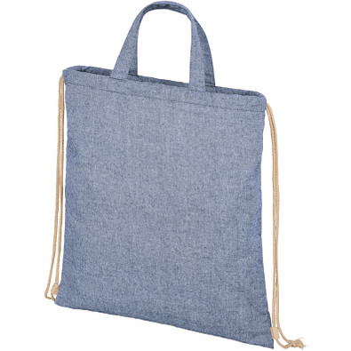 Pheebs 210 g/m² recycelter Rucksack mit Kordelzug, heather blau