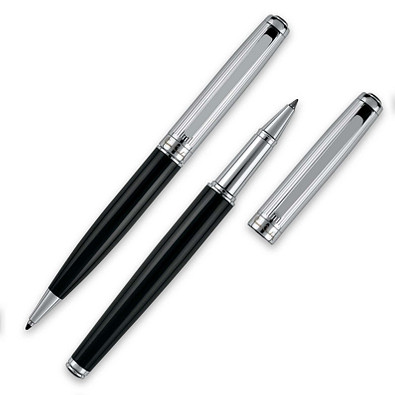 Pierre Cardin Schreibset Didier, schwarze Mine, silber