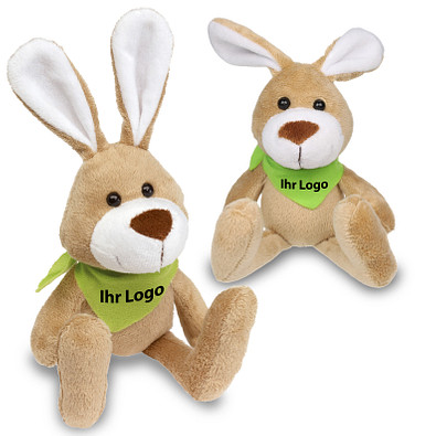 Plüsch-Tiere Fluffy, Hase, Halstuch Grün