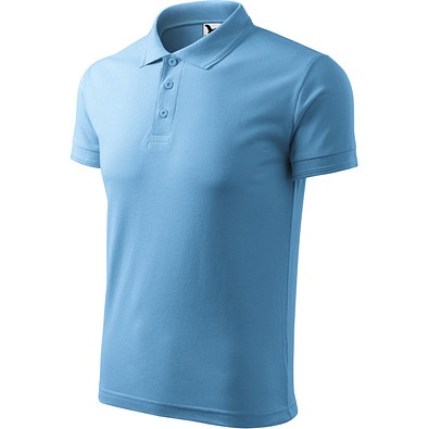 Polohemd Herren Pique Polo, S, azureblau