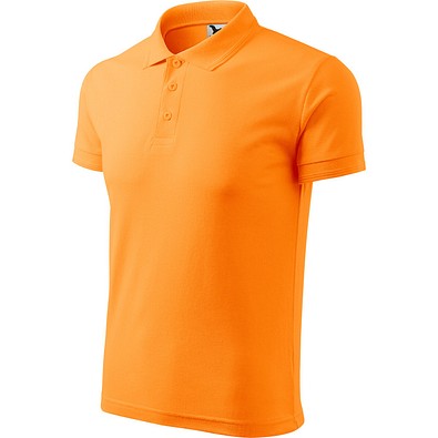 Polohemd Herren Pique Polo, S, mandarine orange