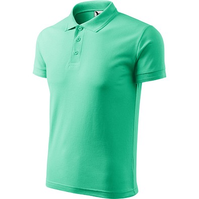Polohemd Herren Pique Polo, S, minze