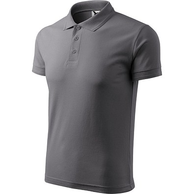 Polohemd Herren Pique Polo, XL, stahlgrau