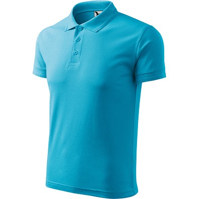 Polohemd Herren Pique Polo, XL, türkisblau