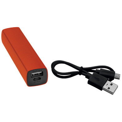 Powerbank mit USB Anschluss, inkl. Ladekabel, 2.200 mAh, orange Powerbank mit USB Anschluss, inkl. Ladekabel, 2.200 mAh, orange