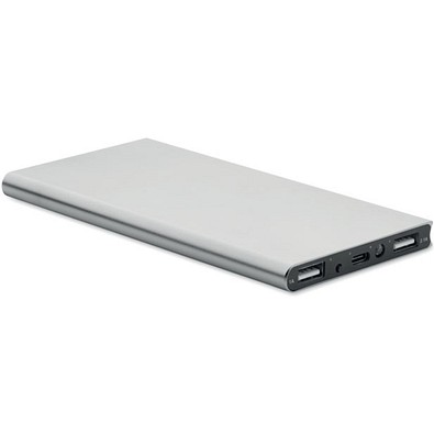 Powerbank 8.000 mAh Flat-Metal, silber