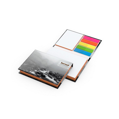 Geiger-Notes Haftnotizen Prag White Bestseller gloss, inkl. Druck auf Umschlag, Farbschnitt orange