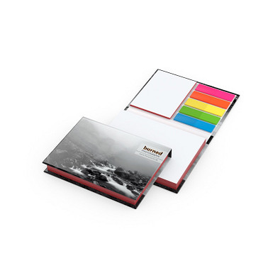 Geiger-Notes Haftnotizen Prag White Bestseller gloss, inkl. Druck auf Umschlag, Farbschnitt rot