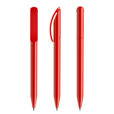 prodir® Drehkugelschreiber DS3 TPP Twist, blaue Mine, rot