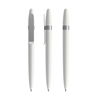 prodir DS5 TSM Twist Kugelschreiber, White-Silver satin finish