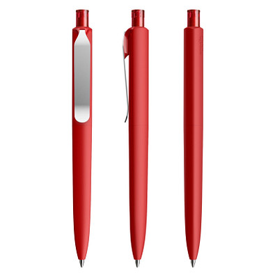 prodir® Druckkugelschreiber DS8 Soft Touch PSR Push, blaue Mine, dunkelrot
