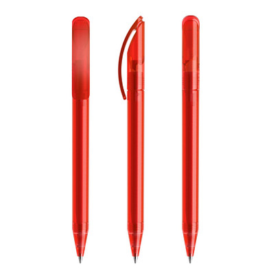 prodir® Drehkugelschreiber DS3 TFF, blaue Mine, rot/gefrostet