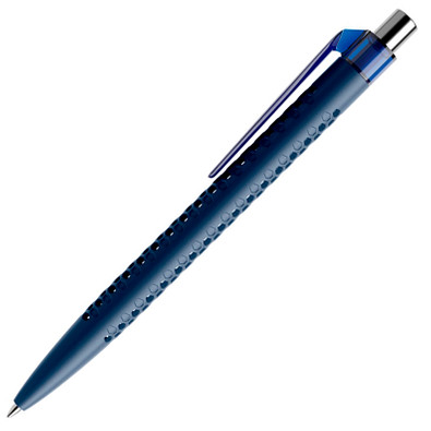 prodir® Kugelschreiber QS40 PMT Air, blaue Mine, dunkelblau/silber poliert