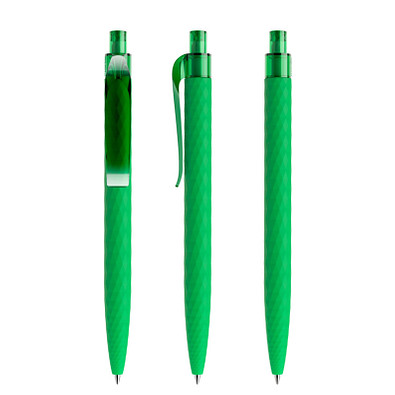 prodir® Druckkugelschreiber QS01 Soft Touch PRT Push, blaue Mine, hellgrün