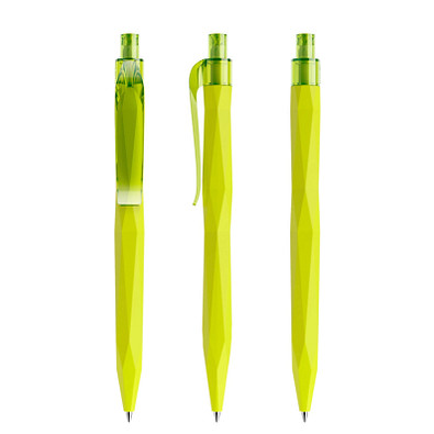 prodir® Druckkugelschreiber QS20 Soft Touch PRT Push, blaue Mine, gelbgrün
