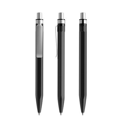 prodir QS50 PMS Push Kugelschreiber, Black-Silver satin finish