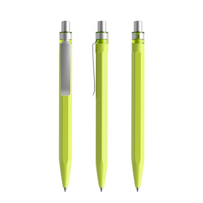 prodir QS50 PMS Push Kugelschreiber, Yellow Green-Silver satin finish