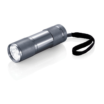 XD COLLECTION Aluminiumtaschenlampe Quattro, grau